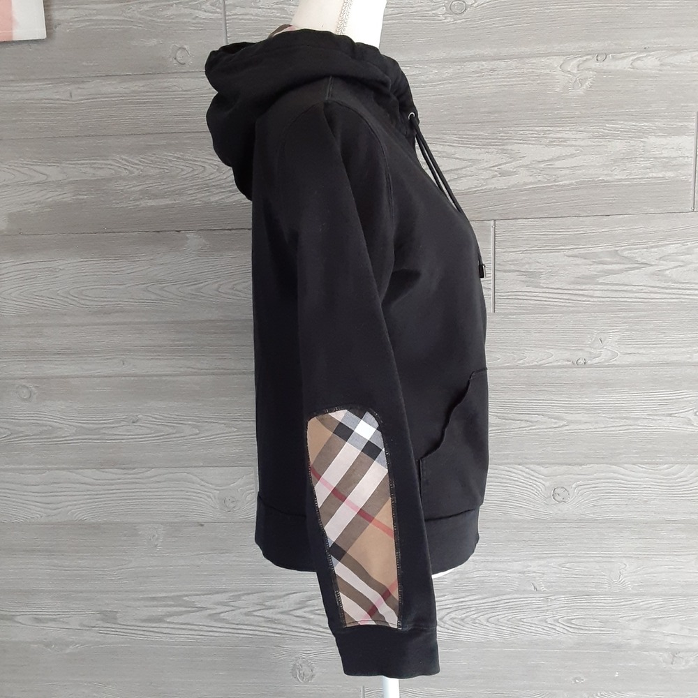 Burberry London Nova Check Zip Up Hoodie Elbow Patch Embroidered Logo RARE  Sz L - Picture 11 of 16